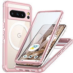 Carcasa Bumper Funda Silicona Transparente 360 Grados con Mag-Safe Magnetic T01 para Google Pixel 8 Pro 5G Rosa