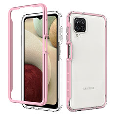 Carcasa Bumper Funda Silicona Transparente 360 Grados JX1 para Samsung Galaxy A12 Rosa