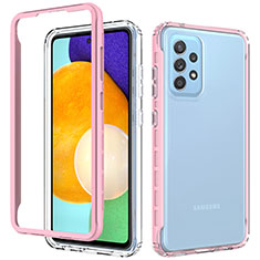 Carcasa Bumper Funda Silicona Transparente 360 Grados JX1 para Samsung Galaxy A52 4G Rosa