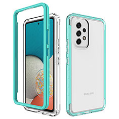 Carcasa Bumper Funda Silicona Transparente 360 Grados JX1 para Samsung Galaxy A53 5G Azul Cielo