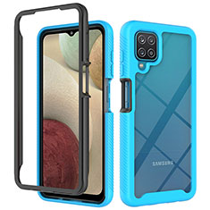 Carcasa Bumper Funda Silicona Transparente 360 Grados JX2 para Samsung Galaxy A12 5G Azul Cielo