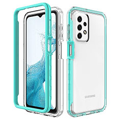 Carcasa Bumper Funda Silicona Transparente 360 Grados JX2 para Samsung Galaxy A23 4G Azul Cielo