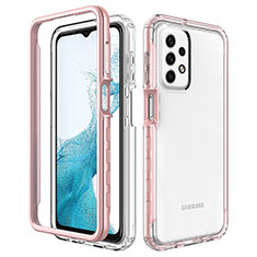 Carcasa Bumper Funda Silicona Transparente 360 Grados JX2 para Samsung Galaxy A23 4G Oro Rosa