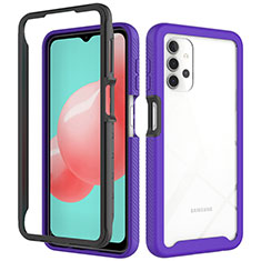 Carcasa Bumper Funda Silicona Transparente 360 Grados JX2 para Samsung Galaxy A32 4G Morado