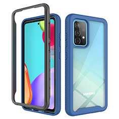 Carcasa Bumper Funda Silicona Transparente 360 Grados JX2 para Samsung Galaxy A52 4G Azul y Negro