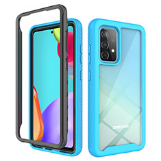 Carcasa Bumper Funda Silicona Transparente 360 Grados JX2 para Samsung Galaxy A52s 5G Azul Cielo