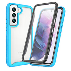 Carcasa Bumper Funda Silicona Transparente 360 Grados M01 para Samsung Galaxy S21 Plus 5G Azul Cielo