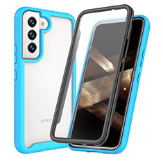 Carcasa Bumper Funda Silicona Transparente 360 Grados M01 para Samsung Galaxy S24 Plus 5G Azul Cielo