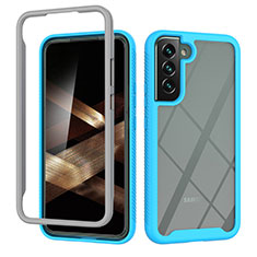 Carcasa Bumper Funda Silicona Transparente 360 Grados M02 para Samsung Galaxy S25 Plus 5G Azul Cielo