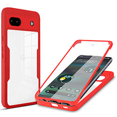 Carcasa Bumper Funda Silicona Transparente 360 Grados MJ1 para Google Pixel 6a 5G Rojo