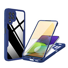 Carcasa Bumper Funda Silicona Transparente 360 Grados MJ1 para Samsung Galaxy A22 4G Azul
