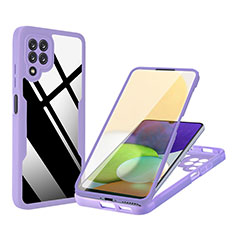 Carcasa Bumper Funda Silicona Transparente 360 Grados MJ1 para Samsung Galaxy A22 4G Morado