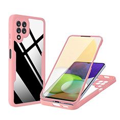 Carcasa Bumper Funda Silicona Transparente 360 Grados MJ1 para Samsung Galaxy A22 4G Oro Rosa