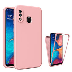 Carcasa Bumper Funda Silicona Transparente 360 Grados MJ1 para Samsung Galaxy A30 Oro Rosa