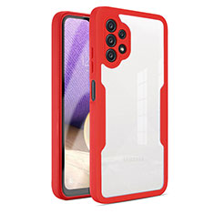 Carcasa Bumper Funda Silicona Transparente 360 Grados MJ1 para Samsung Galaxy A32 4G Rojo