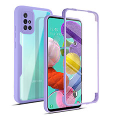 Carcasa Bumper Funda Silicona Transparente 360 Grados MJ1 para Samsung Galaxy A51 5G Morado