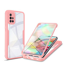 Carcasa Bumper Funda Silicona Transparente 360 Grados MJ1 para Samsung Galaxy A71 5G Oro Rosa