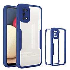 Carcasa Bumper Funda Silicona Transparente 360 Grados MJ1 para Samsung Galaxy M02s Azul