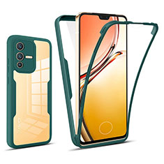 Carcasa Bumper Funda Silicona Transparente 360 Grados MJ1 para Vivo V23 5G Verde