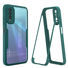 Carcasa Bumper Funda Silicona Transparente 360 Grados MJ1 para Vivo Y12s (2021) Verde