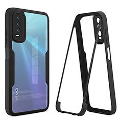 Carcasa Bumper Funda Silicona Transparente 360 Grados MJ1 para Vivo Y20 (2021) Negro