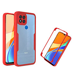 Carcasa Bumper Funda Silicona Transparente 360 Grados MJ1 para Xiaomi POCO C31 Rojo