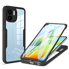 Carcasa Bumper Funda Silicona Transparente 360 Grados MJ1 para Xiaomi Poco C50 Negro