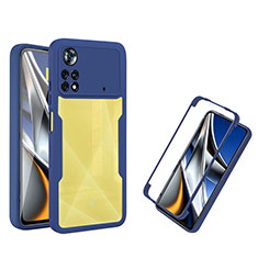 Carcasa Bumper Funda Silicona Transparente 360 Grados MJ1 para Xiaomi Poco X4 Pro 5G Azul