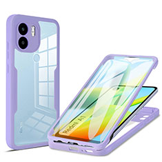 Carcasa Bumper Funda Silicona Transparente 360 Grados MJ1 para Xiaomi Redmi A1 Morado