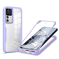 Carcasa Bumper Funda Silicona Transparente 360 Grados MJ1 para Xiaomi Redmi K50 Ultra 5G Morado