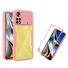 Carcasa Bumper Funda Silicona Transparente 360 Grados MJ1 para Xiaomi Redmi Note 11E Pro 5G Oro Rosa