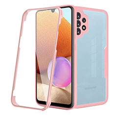 Carcasa Bumper Funda Silicona Transparente 360 Grados MJ2 para Samsung Galaxy A32 4G Oro Rosa