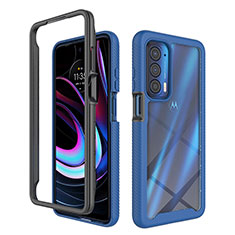 Carcasa Bumper Funda Silicona Transparente 360 Grados para Motorola Moto Edge (2021) 5G Azul