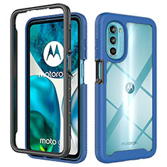 Carcasa Bumper Funda Silicona Transparente 360 Grados para Motorola Moto Edge (2022) 5G Azul