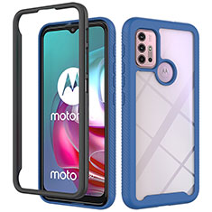 Carcasa Bumper Funda Silicona Transparente 360 Grados para Motorola Moto G20 Azul