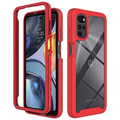 Carcasa Bumper Funda Silicona Transparente 360 Grados para Motorola Moto G22 Rojo