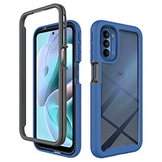 Carcasa Bumper Funda Silicona Transparente 360 Grados para Motorola Moto G31 Azul