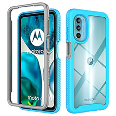 Carcasa Bumper Funda Silicona Transparente 360 Grados para Motorola MOTO G52 Cian