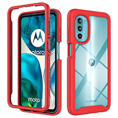 Carcasa Bumper Funda Silicona Transparente 360 Grados para Motorola MOTO G52 Rojo