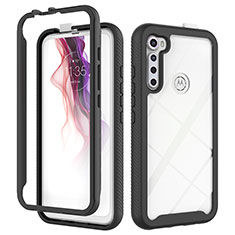 Carcasa Bumper Funda Silicona Transparente 360 Grados para Motorola Moto One Fusion Plus Negro