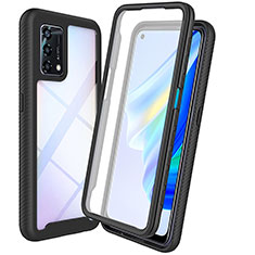 Carcasa Bumper Funda Silicona Transparente 360 Grados para Oppo Reno6 Lite Negro