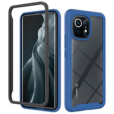 Carcasa Bumper Funda Silicona Transparente 360 Grados para Xiaomi Mi 11 5G Azul