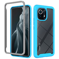 Carcasa Bumper Funda Silicona Transparente 360 Grados para Xiaomi Mi 11 Lite 4G Azul Cielo