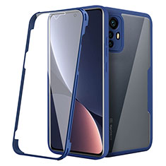 Carcasa Bumper Funda Silicona Transparente 360 Grados para Xiaomi Mi 12 Pro 5G Azul