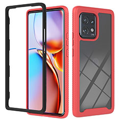 Carcasa Bumper Funda Silicona Transparente 360 Grados YB1 para Motorola Moto Edge 40 Pro 5G Rojo