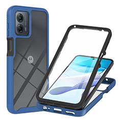 Carcasa Bumper Funda Silicona Transparente 360 Grados YB1 para Motorola Moto G53 5G Azul