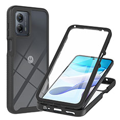 Carcasa Bumper Funda Silicona Transparente 360 Grados YB1 para Motorola Moto G53 5G Negro