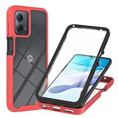 Carcasa Bumper Funda Silicona Transparente 360 Grados YB1 para Motorola Moto G53 5G Rojo