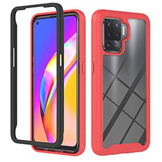 Carcasa Bumper Funda Silicona Transparente 360 Grados YB1 para Oppo A94 4G Rojo