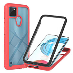 Carcasa Bumper Funda Silicona Transparente 360 Grados YB1 para Realme C25Y India Rojo